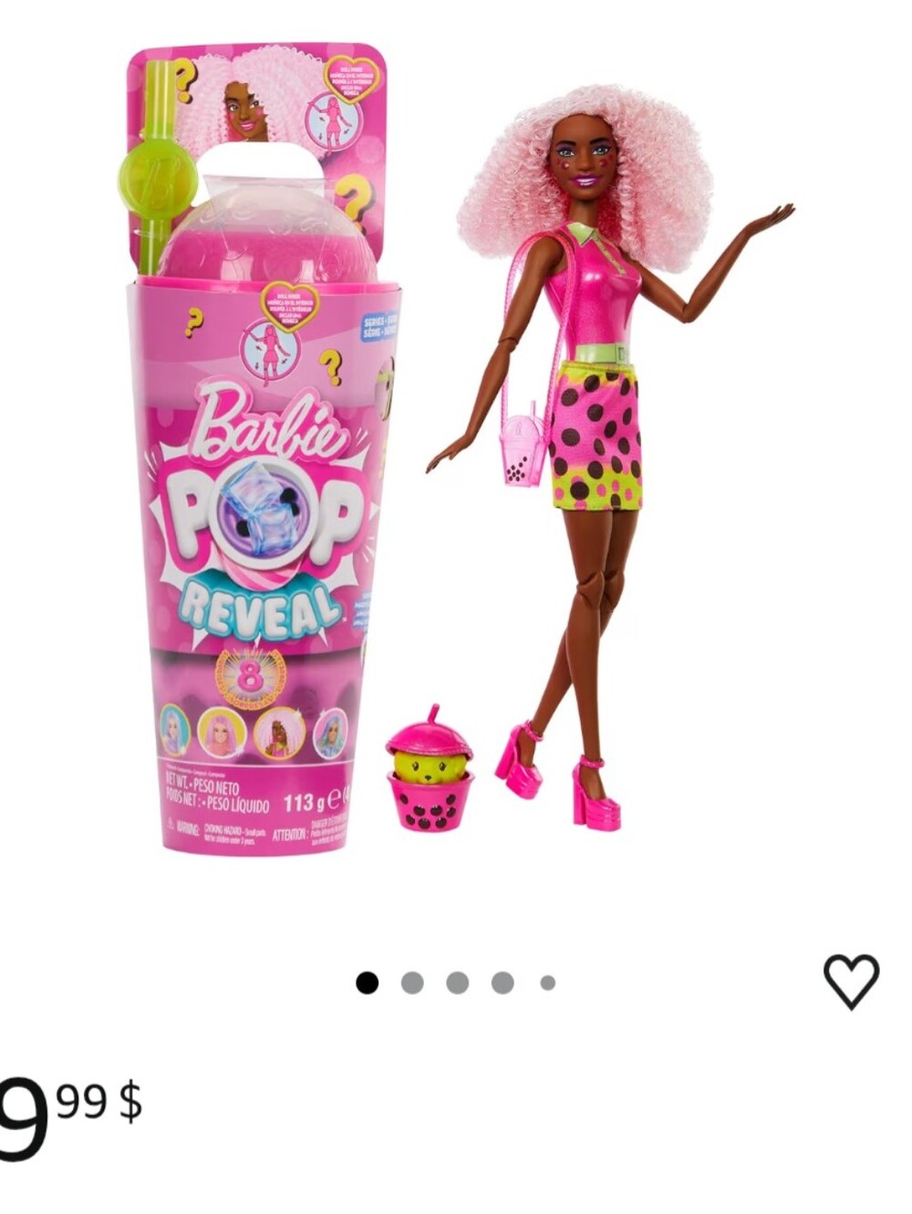 Barbie Bright Pink & Lime Pop Reveal Fashion Doll